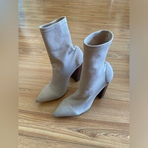 Tony Bianco Nude Sock Ankle Boots 6.5